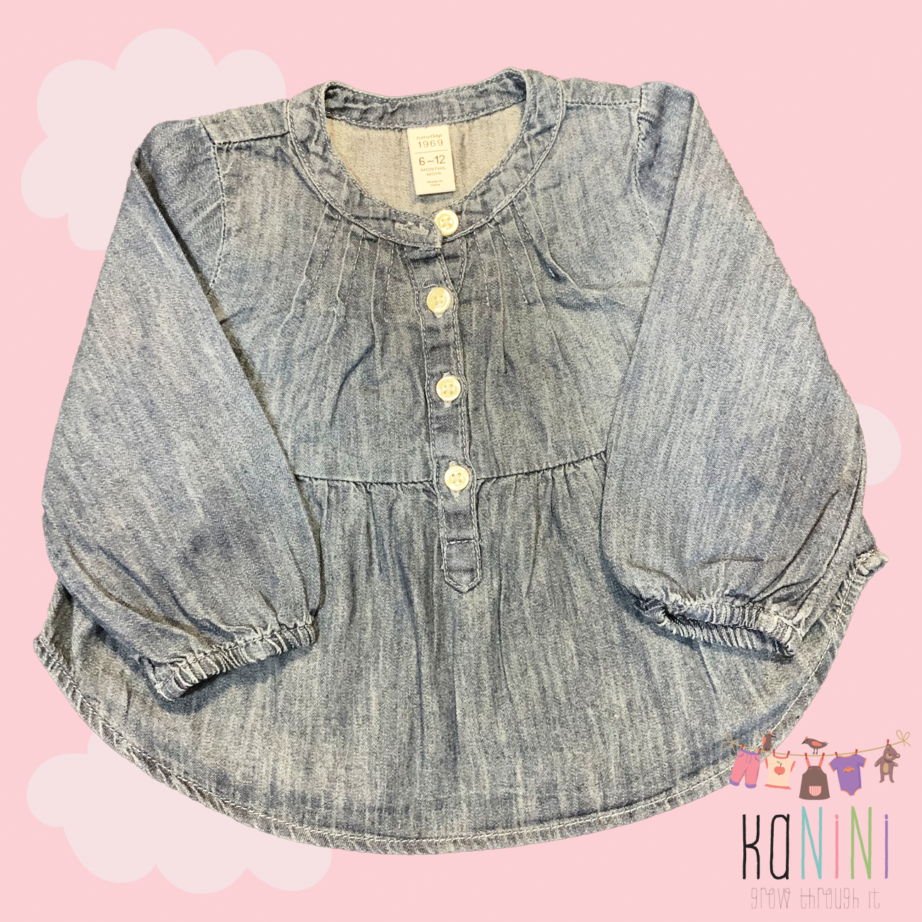 Featured image for “Baby GAP 6-12 Months Girls Denim Blouse”
