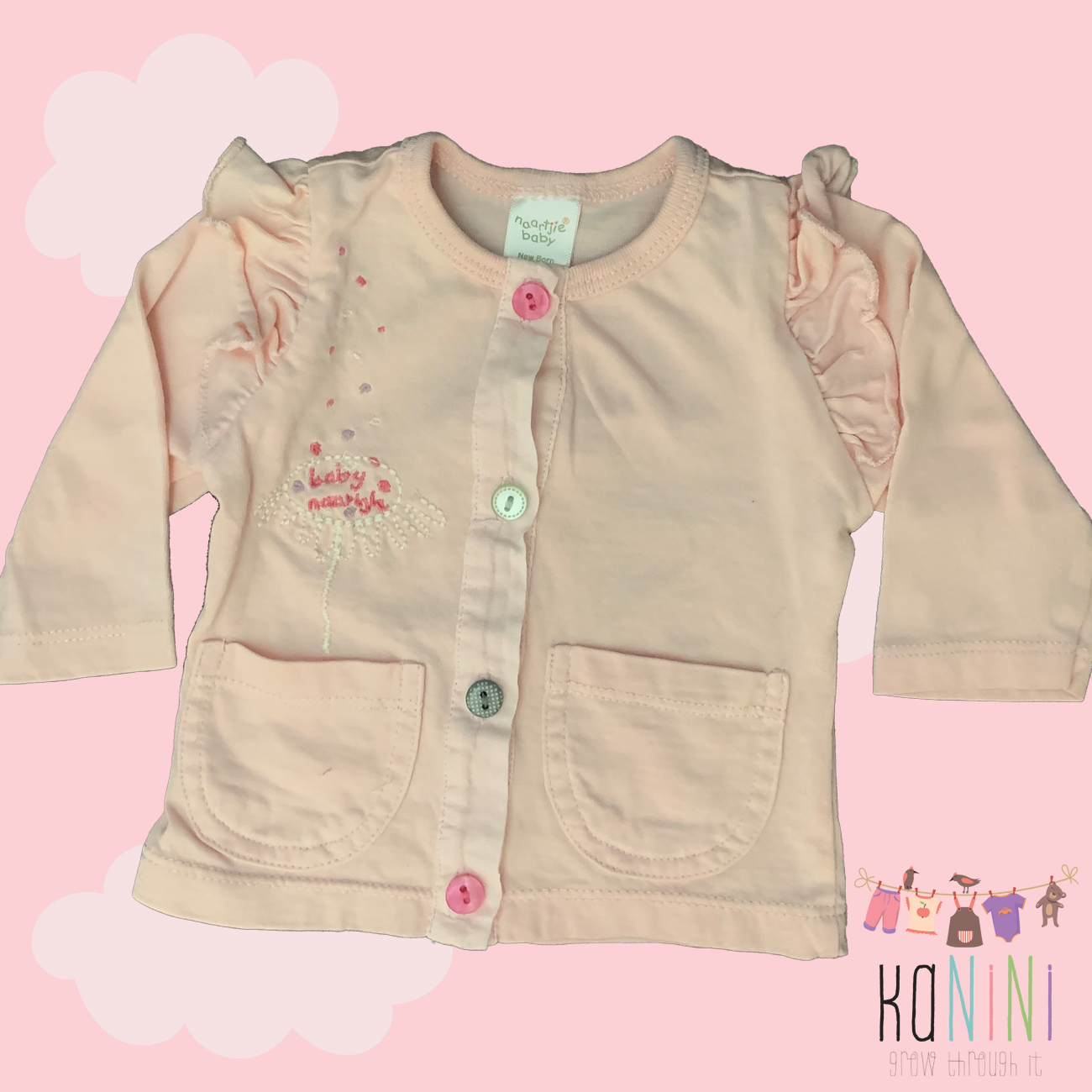Featured image for “Naartjie Newborn Girls Button T-Shirt”