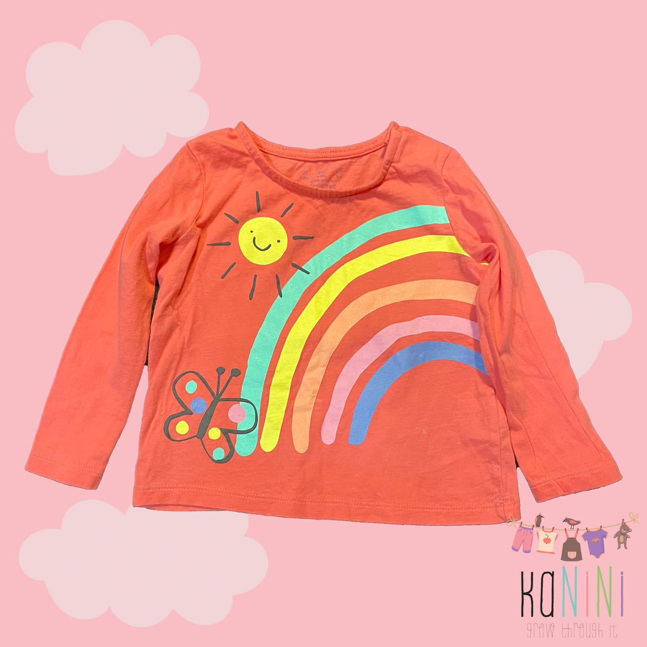 Featured image for “F&F 6 - 9 Months Girls Orange Long Sleeve Shirt”