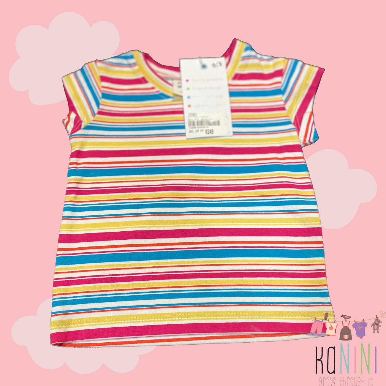 Featured image for “Keedo 0 - 3 Months Girls Candy Stripe t-Shirt”