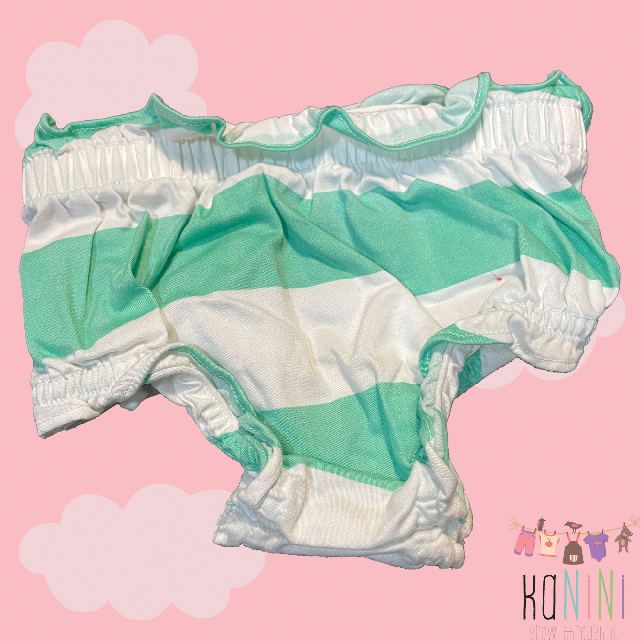 Featured image for “Earthchild 3 - 6 Months Girls Green Strip Bloomer”