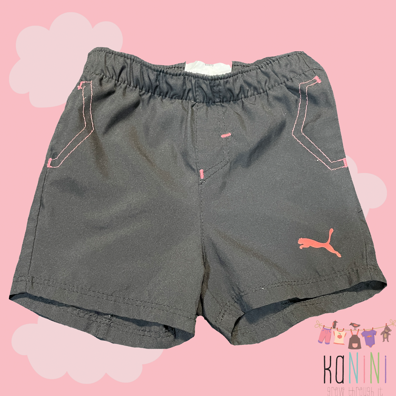 Featured image for “Puma 3 - 6 Months Girls Black Sports Shorts”