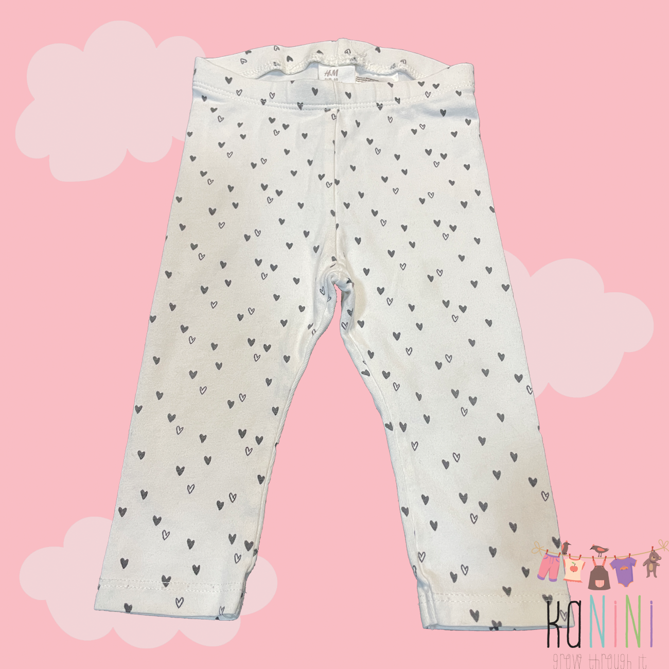 Featured image for “H&M 4 - 6 Months Girls Heart Print Leggings”