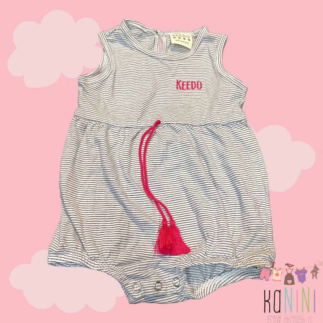Featured image for “Keedo 3 - 6 Months Girls Striped Romper”
