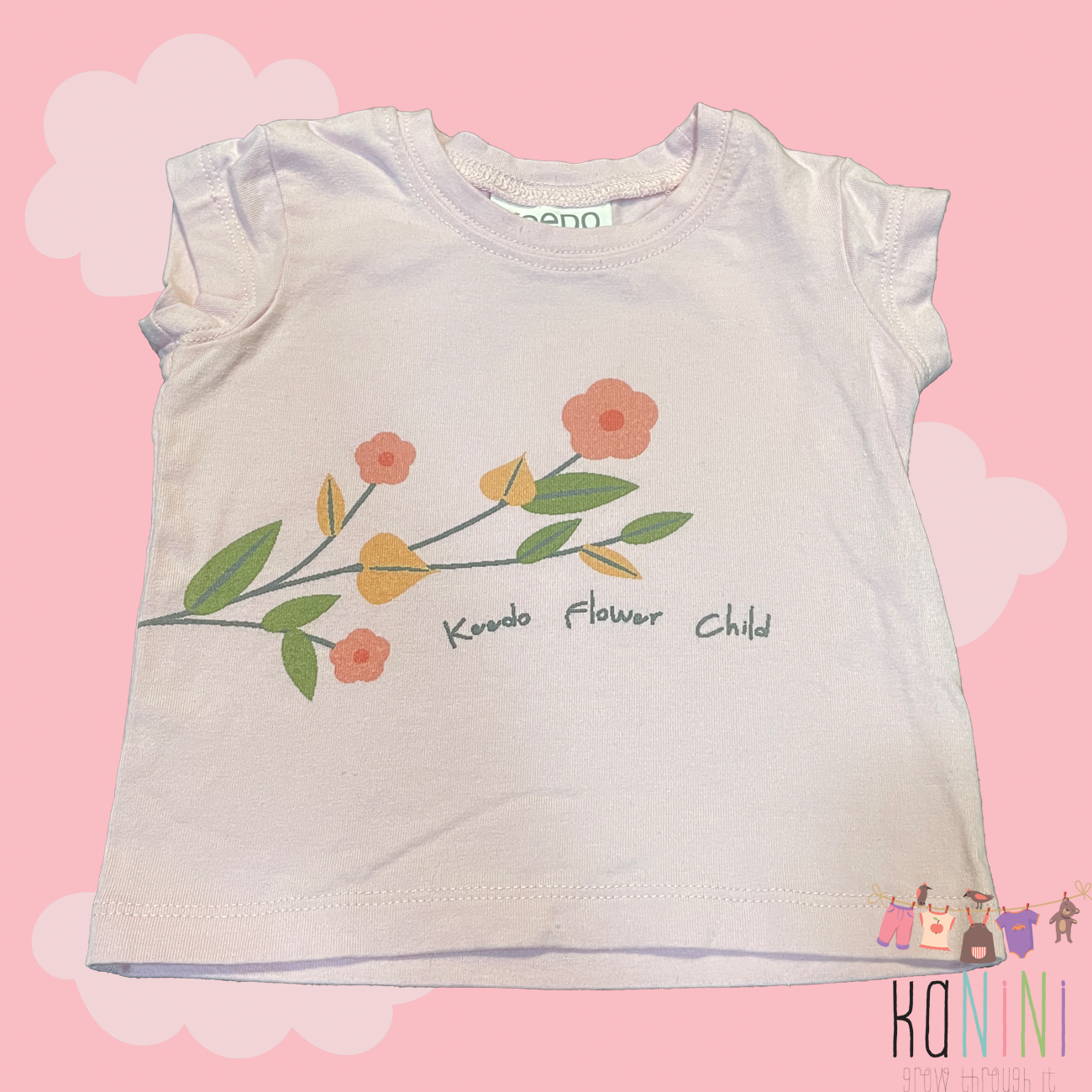 Featured image for “Keedo 0 - 3 Months Girls Flower Child Pink t-Shirt”