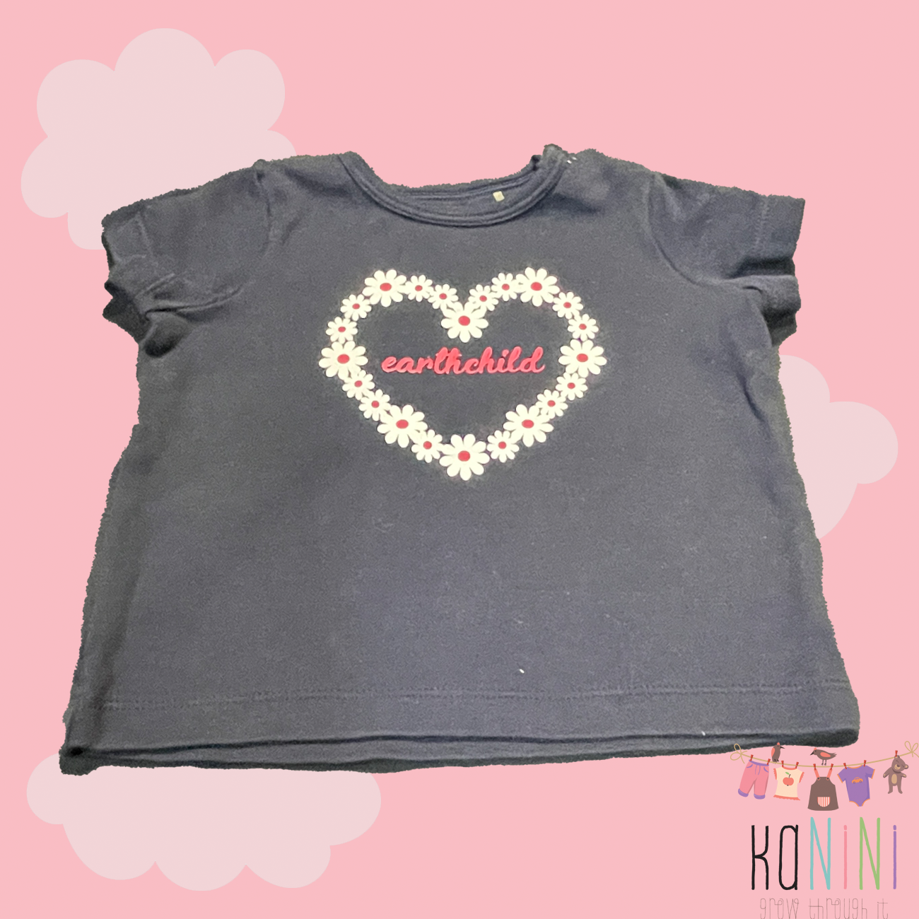 Featured image for “Earthchild 6 - 12 Months Girls Flower / Heart t-Shirt”