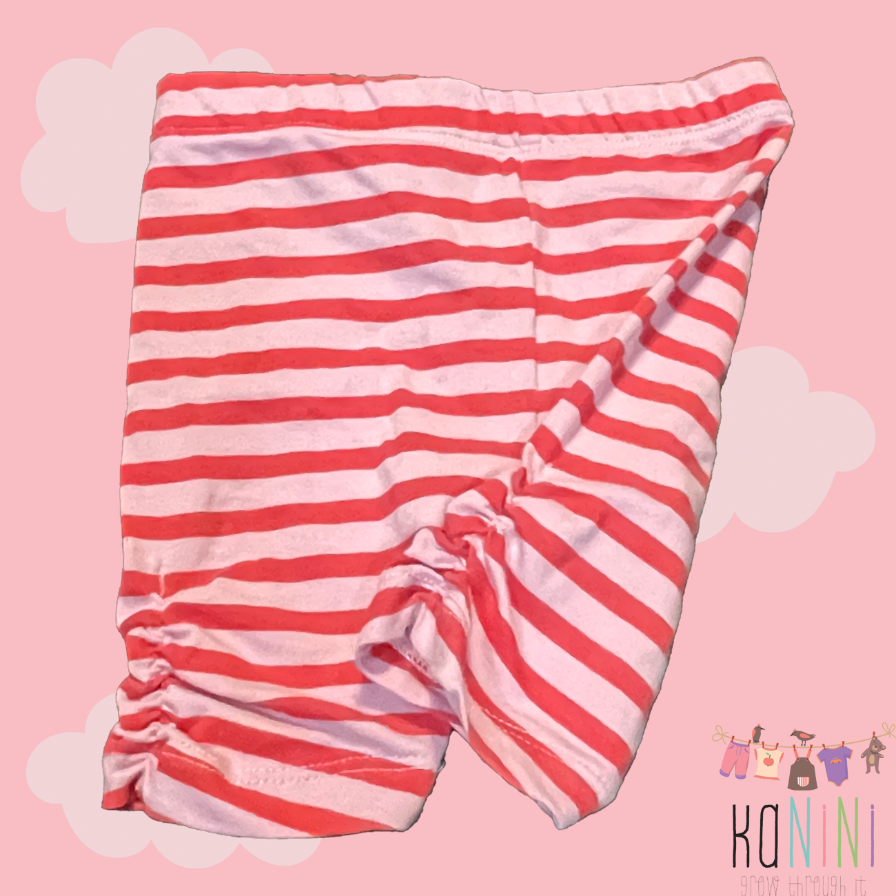 Featured image for “Keedo 3 - 6 Months Girls Pink & Red Striped Leggings”