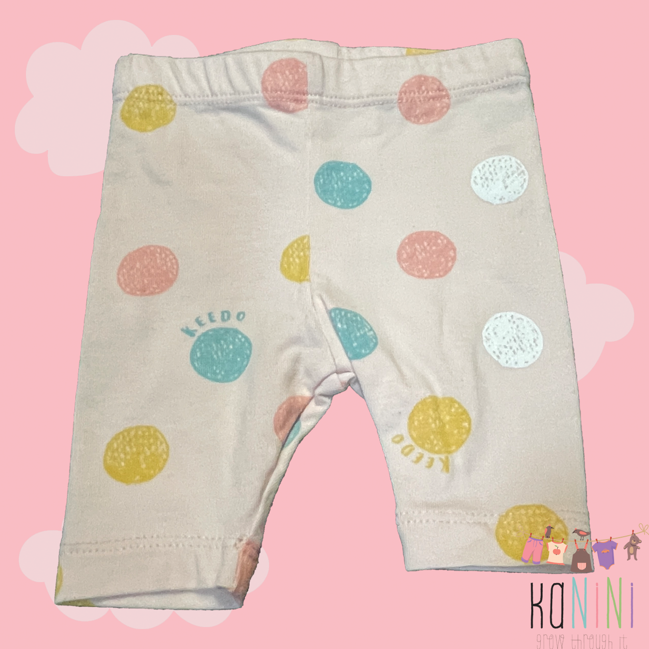 Featured image for “Keedo Newborn Girls Pastel Pink Polkadot Leggings”