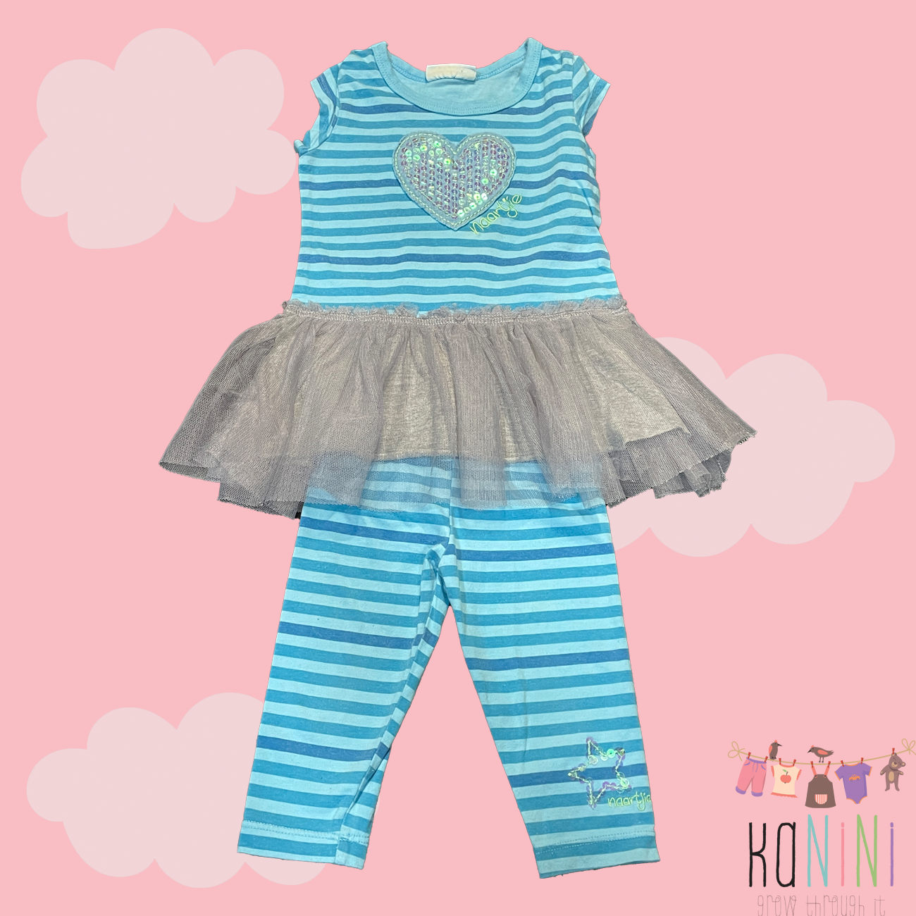 Featured image for “Naartjie 3 - 6 Months Girls Blue Striped Set”