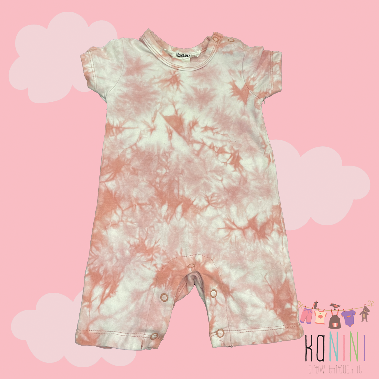 Featured image for “Cotton On Newborn Girls Pink Tie Dye Onesie”
