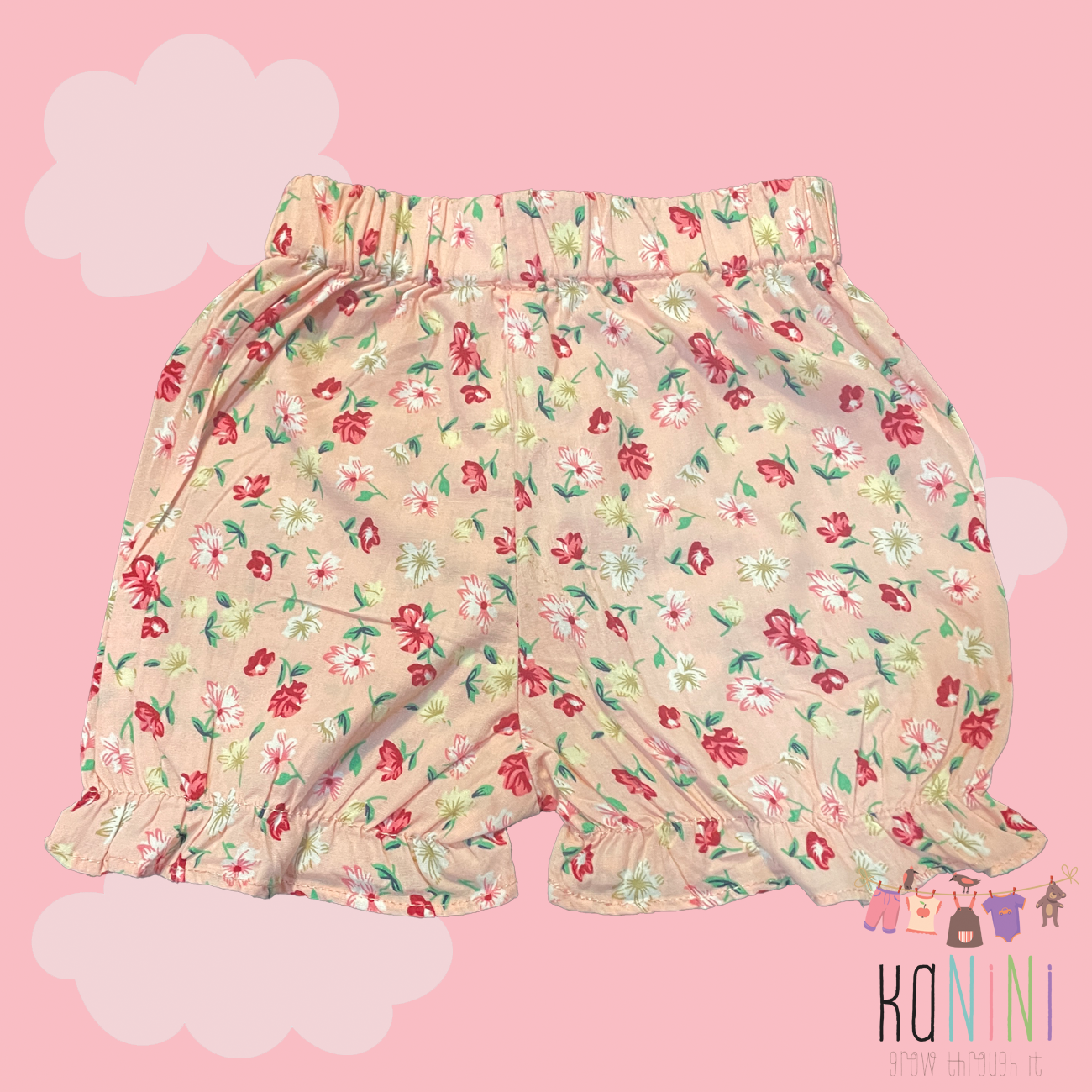 Featured image for “Clair de Lune 3 - 6 Months Girls Pink Floral Shorts”