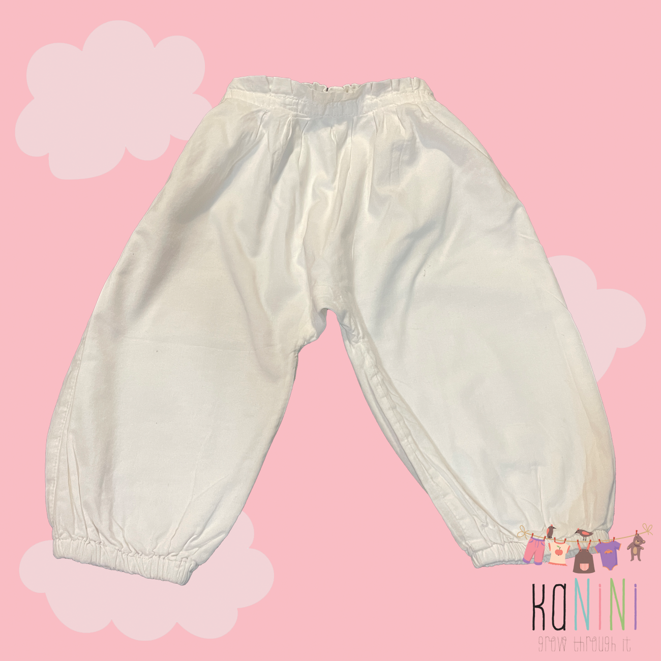 Featured image for “Baby GAP 6 - 12 Months Girls White Baggy Pants”