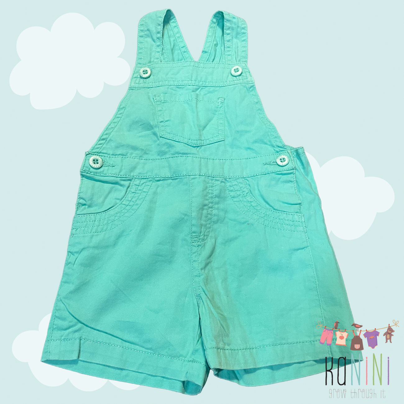 Featured image for “Charanga 6 - 9 Months Boys Turquoise Dungaree”