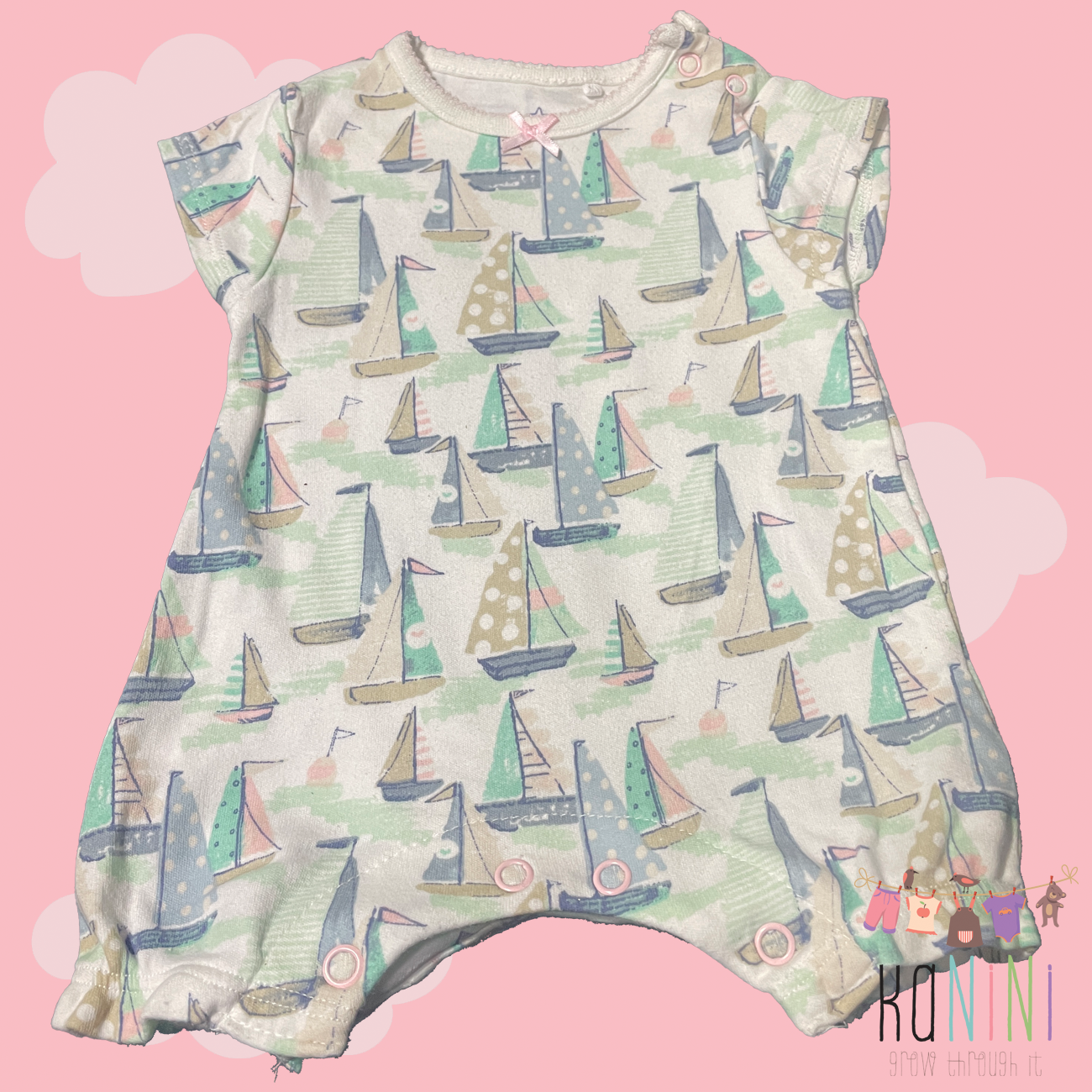 Featured image for “UK Next Newborn Girls Boat Print Romper”