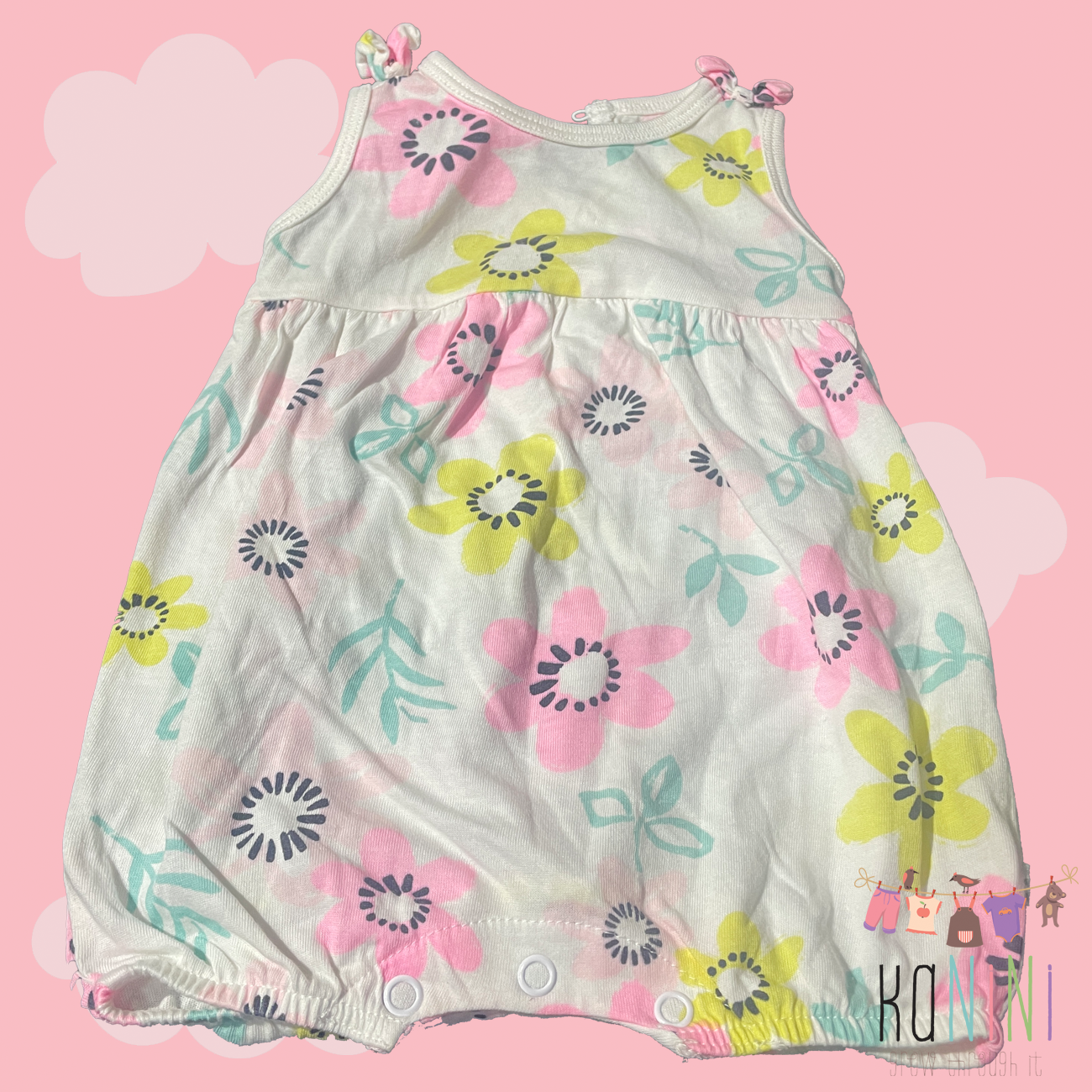 Featured image for “Woolworths 0 - 3 Months Girls Romper With Pink Flowers”