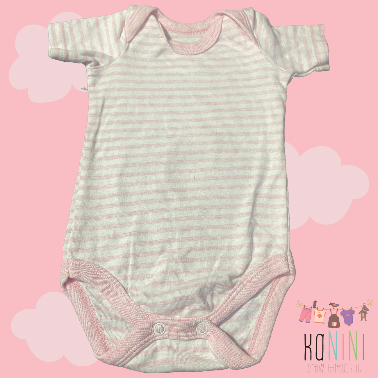 Featured image for “Woolworths 0 - 3 Months Girls Pink Striped Vest”