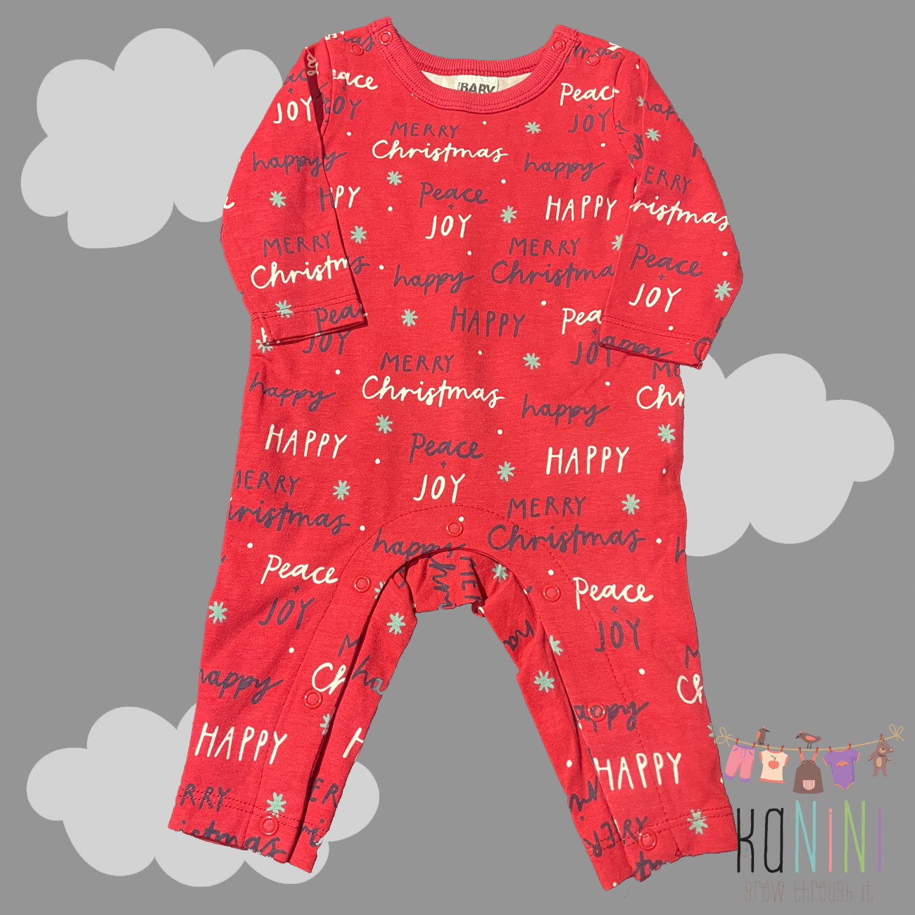 Featured image for “Cotton On 0 - 3 Months Unisex Red Christmas Babygrow”