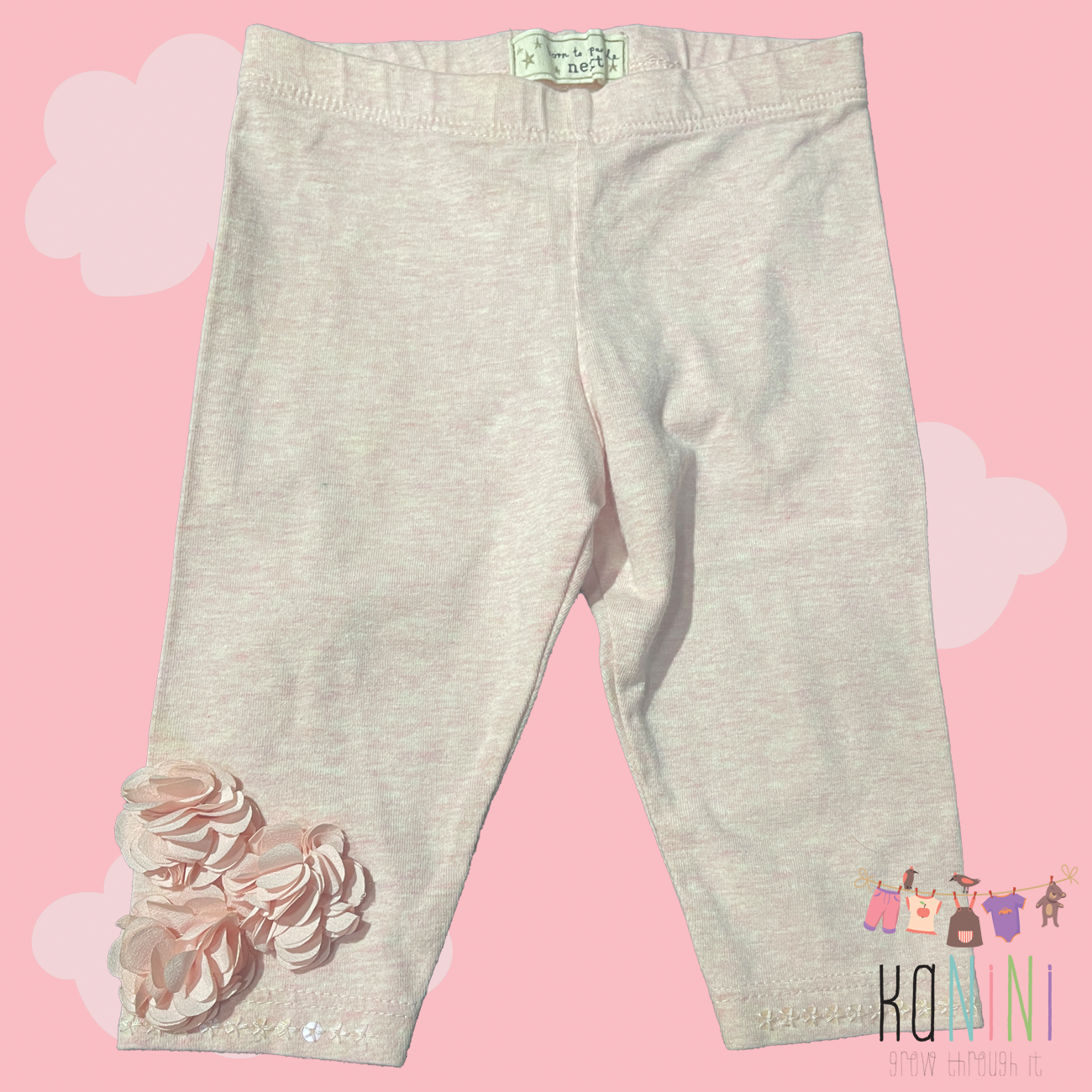 Featured image for “UK Next 3 - 6 Months Girls Leggings With Flower Detail”