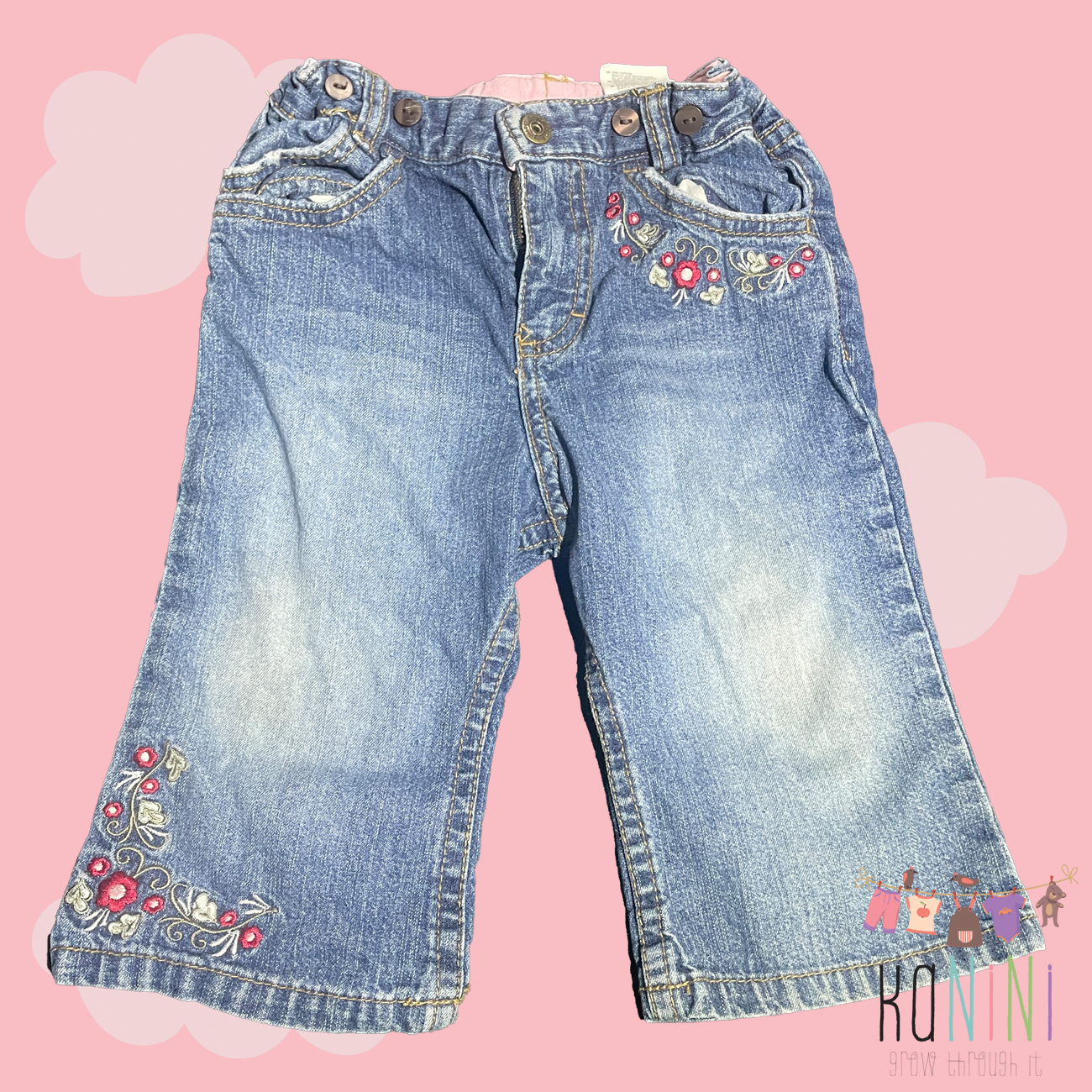 Featured image for “H&M 6 - 9 Months Girls Jeans With Floral Detail”