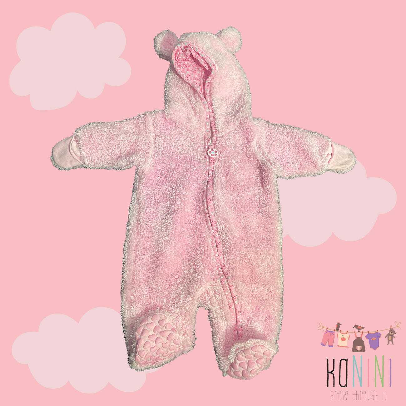 Featured image for “Woolworths Newborn Girls Pink Fleecy Babygrow”