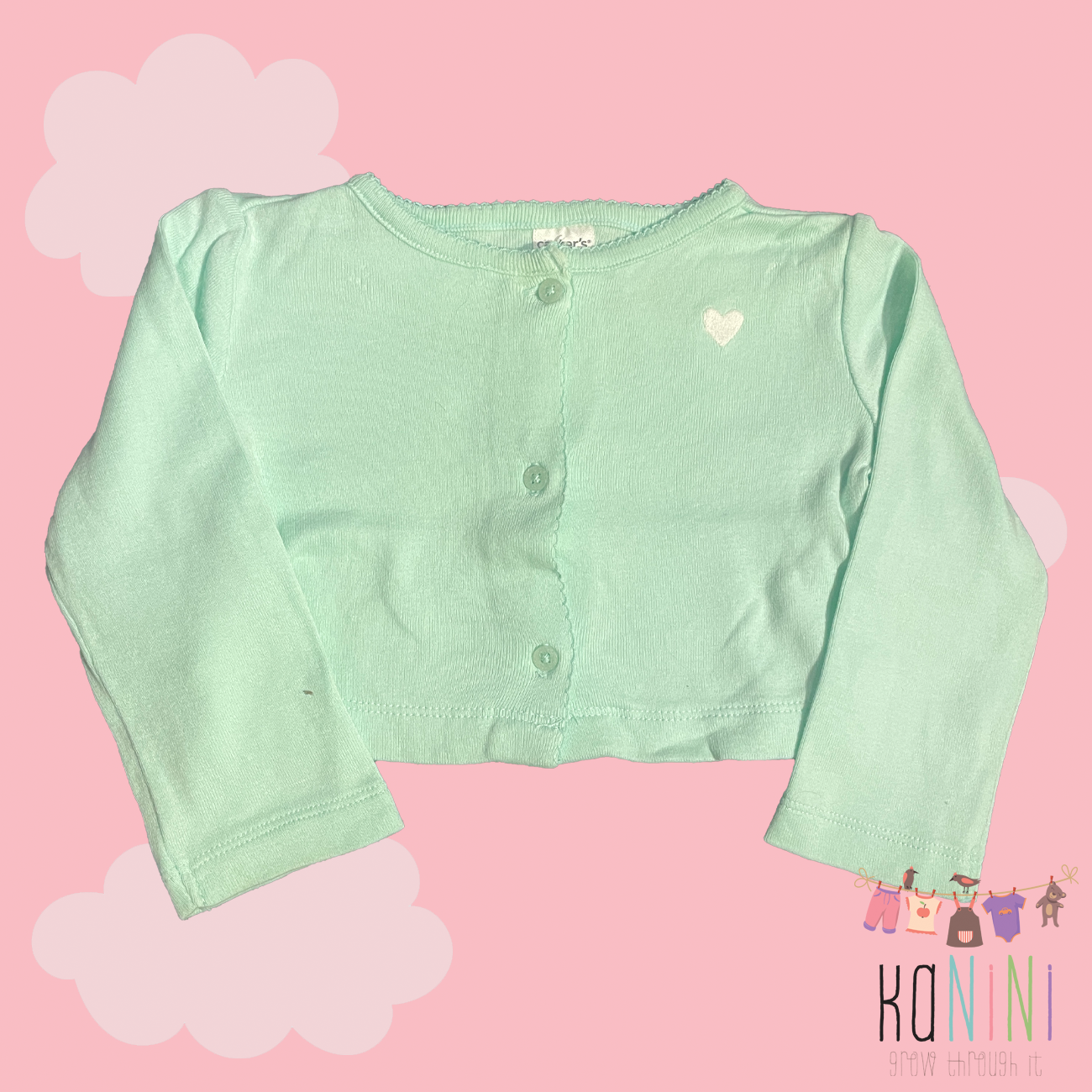 Featured image for “Carter's 9 Months Girls Turquoise Cardigan”