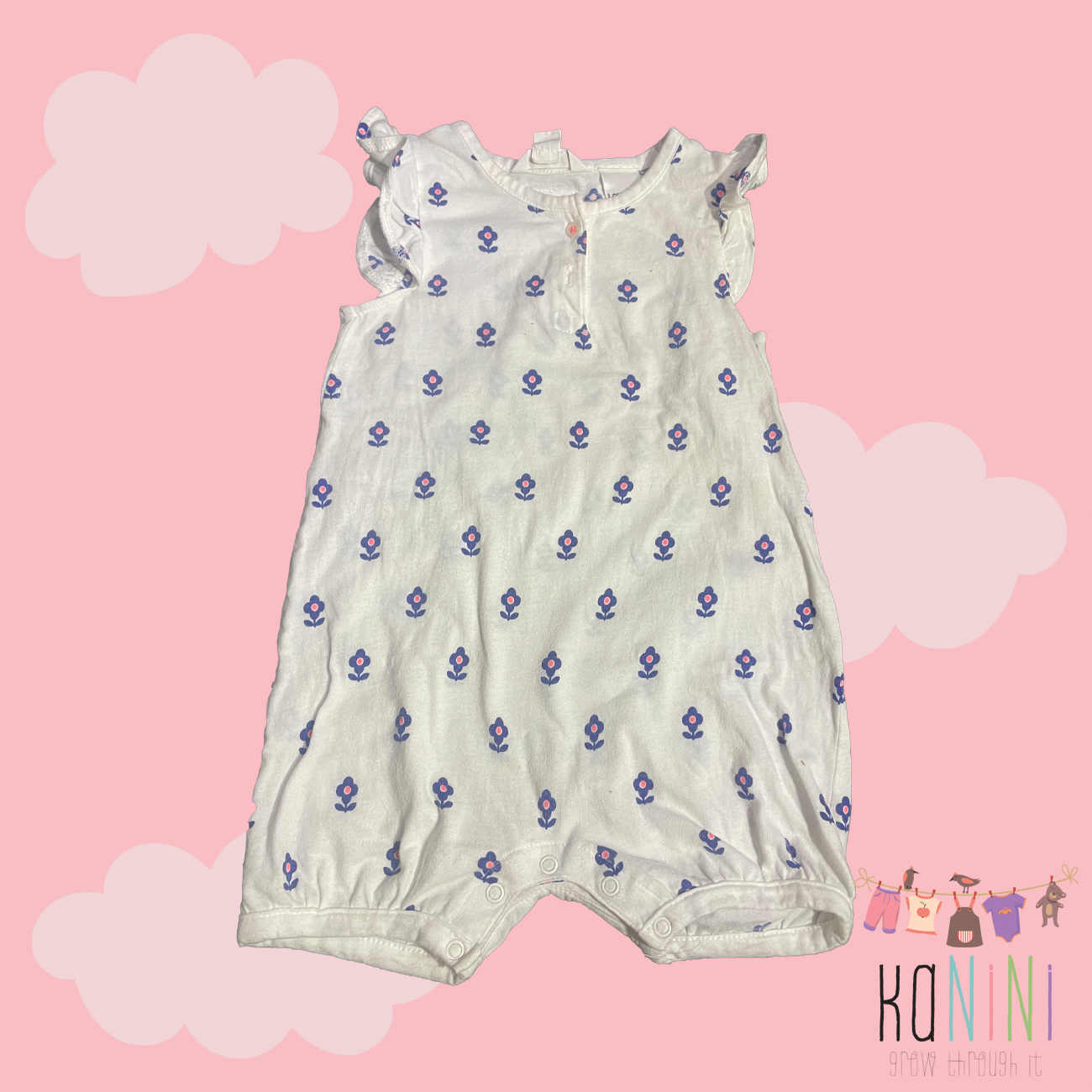 Featured image for “Country Road 6 - 12 Months Girls White Flower Romper”