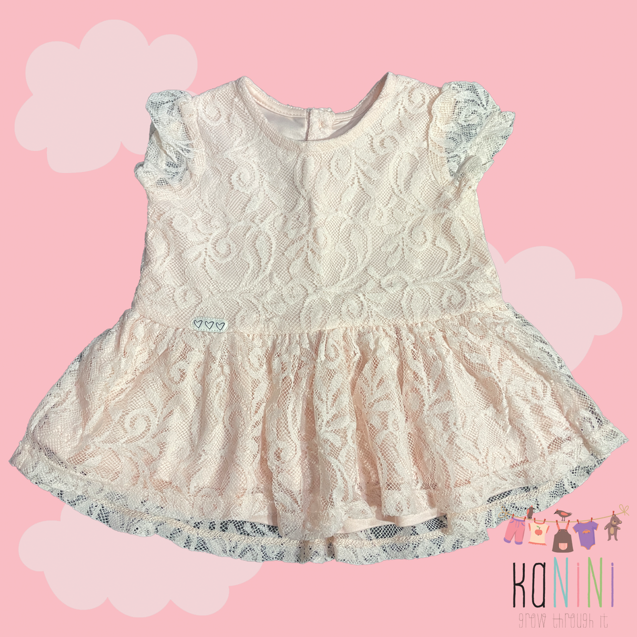 Featured image for “Woolworths 6 - 12 Months Girls Pink Lace Dress”