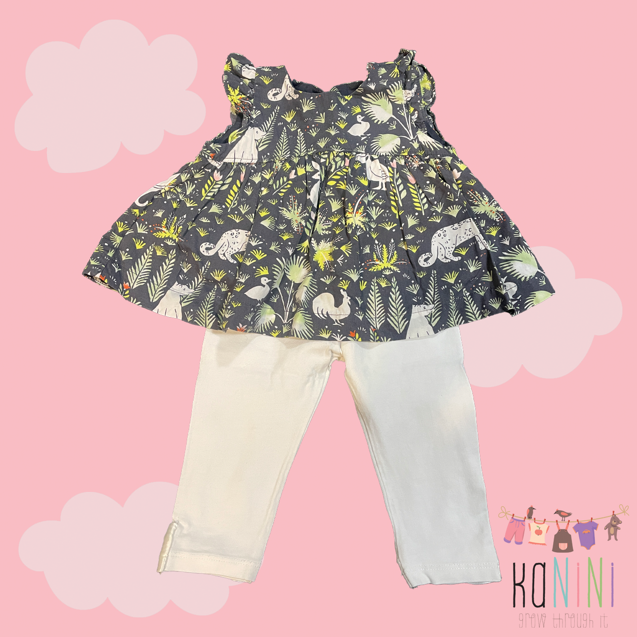 Featured image for “Baby GAP 6 - 12 Months Girls Grey Print Dress”