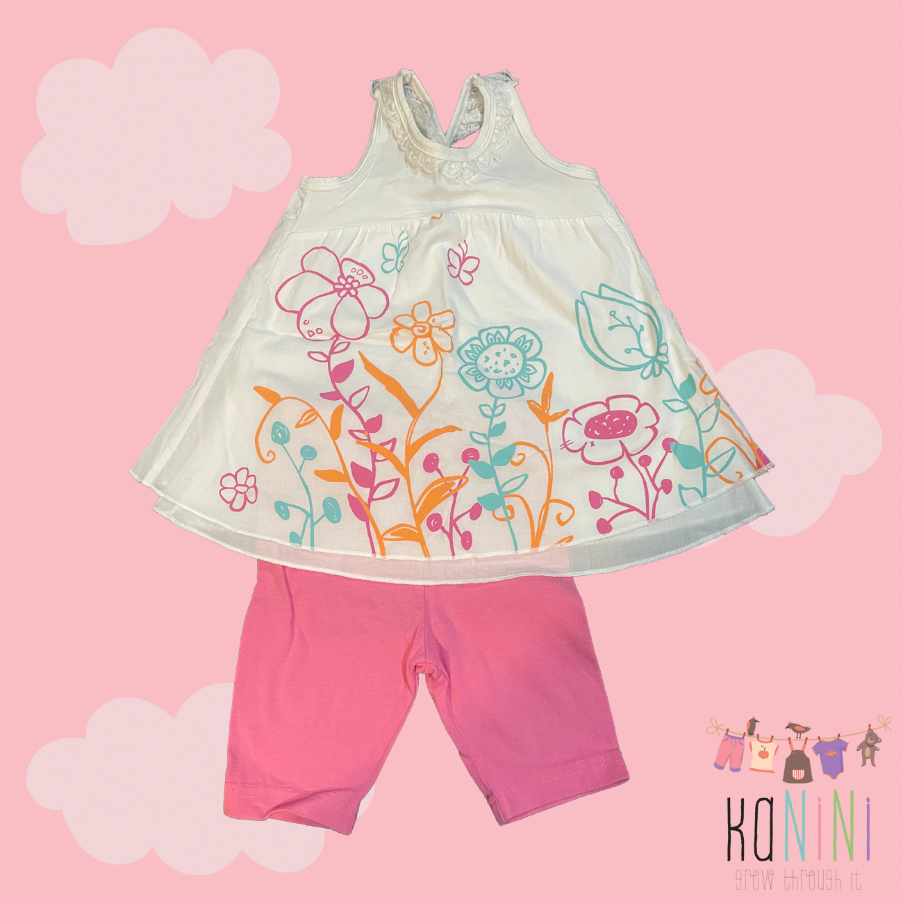 Featured image for “Keedo 6 - 9 Months Girls Flower Top & Leggings”