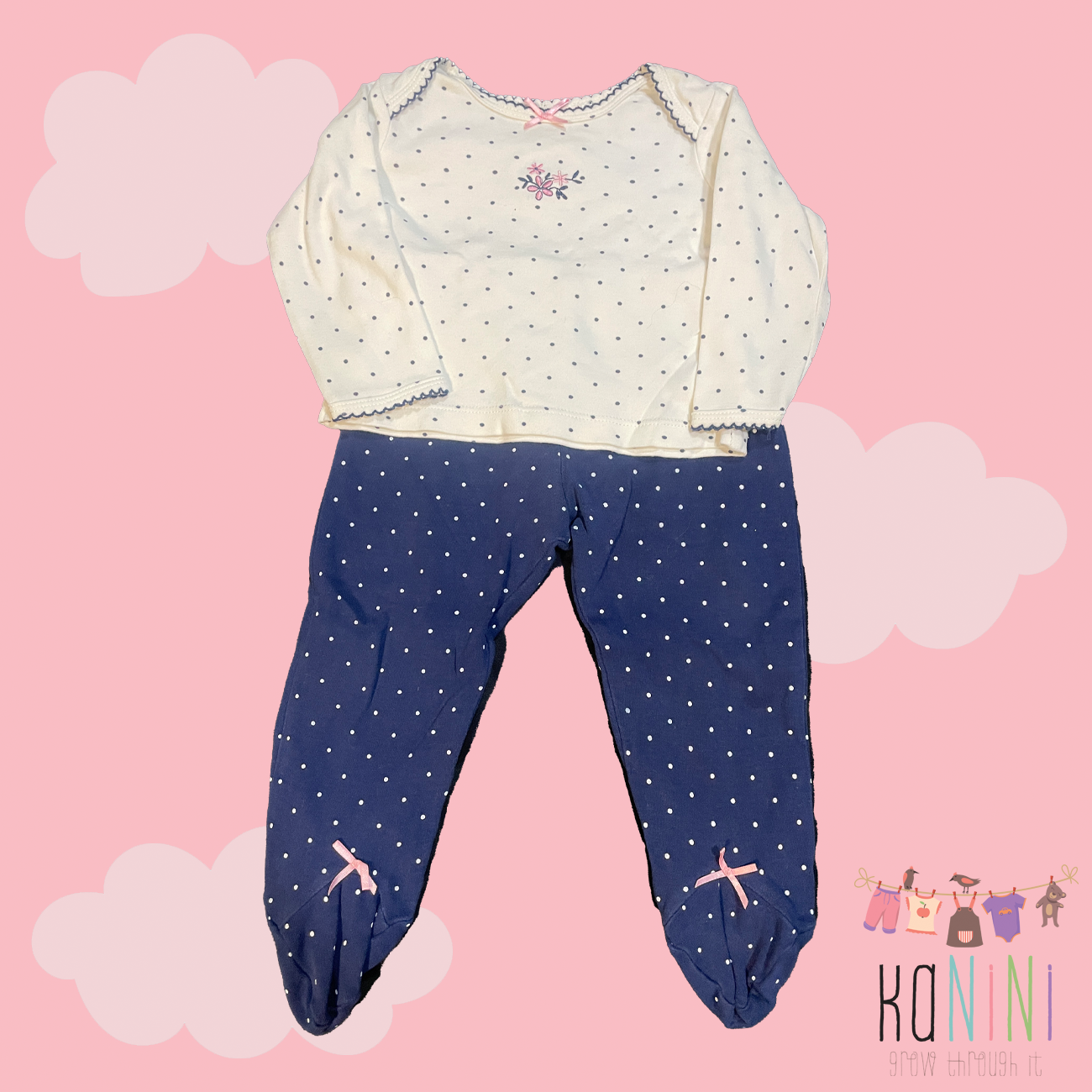 Featured image for “Little Me 9 Months Girls Navy Top & Leggings Set”