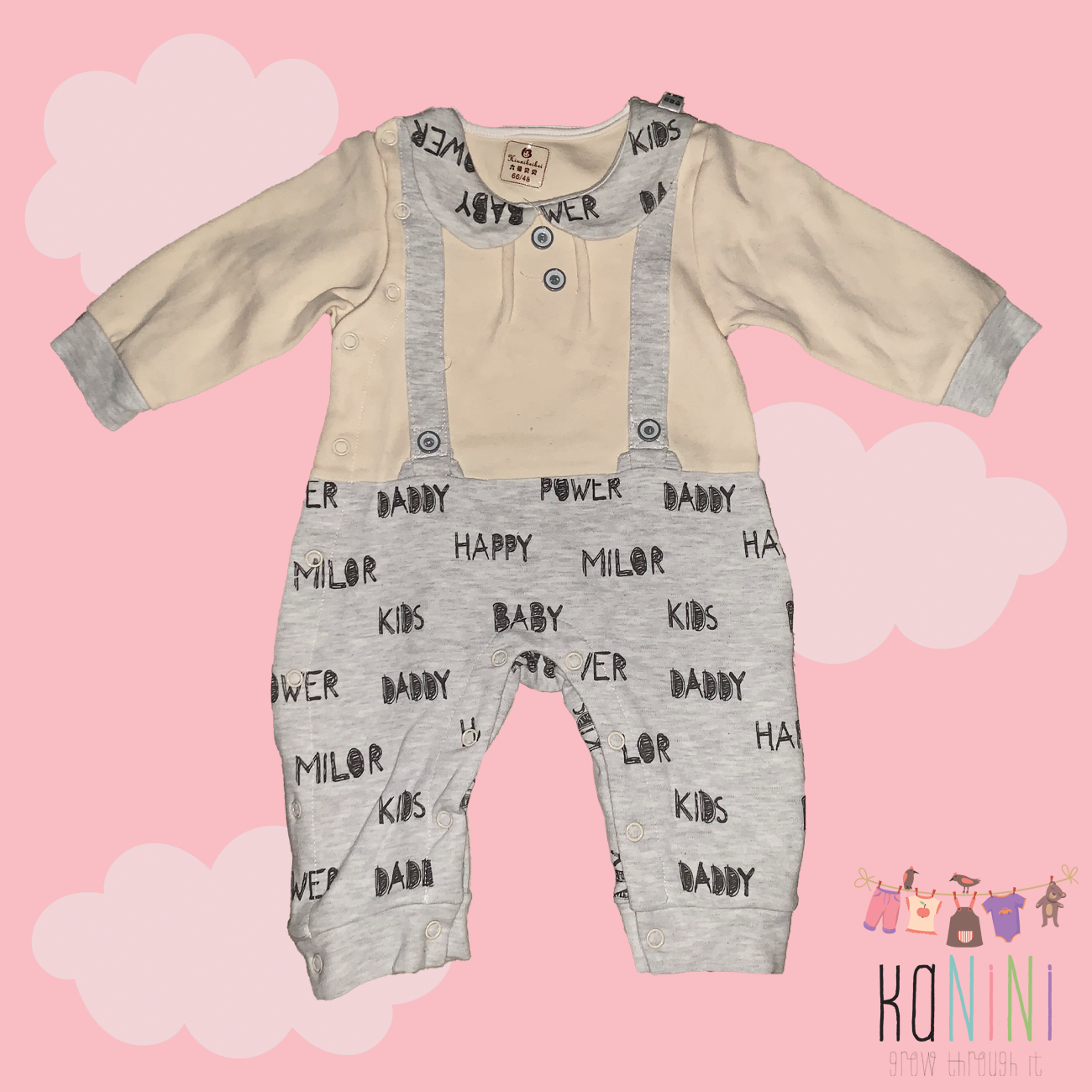 Featured image for “Boutique 12 - 18 Months Girls Grey Babygrow”