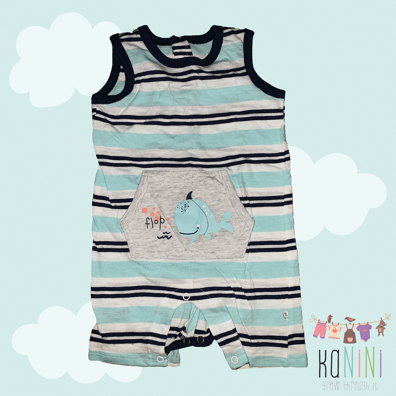 Featured image for “Woolworths 6 - 12 Months Boys Whale Romper”