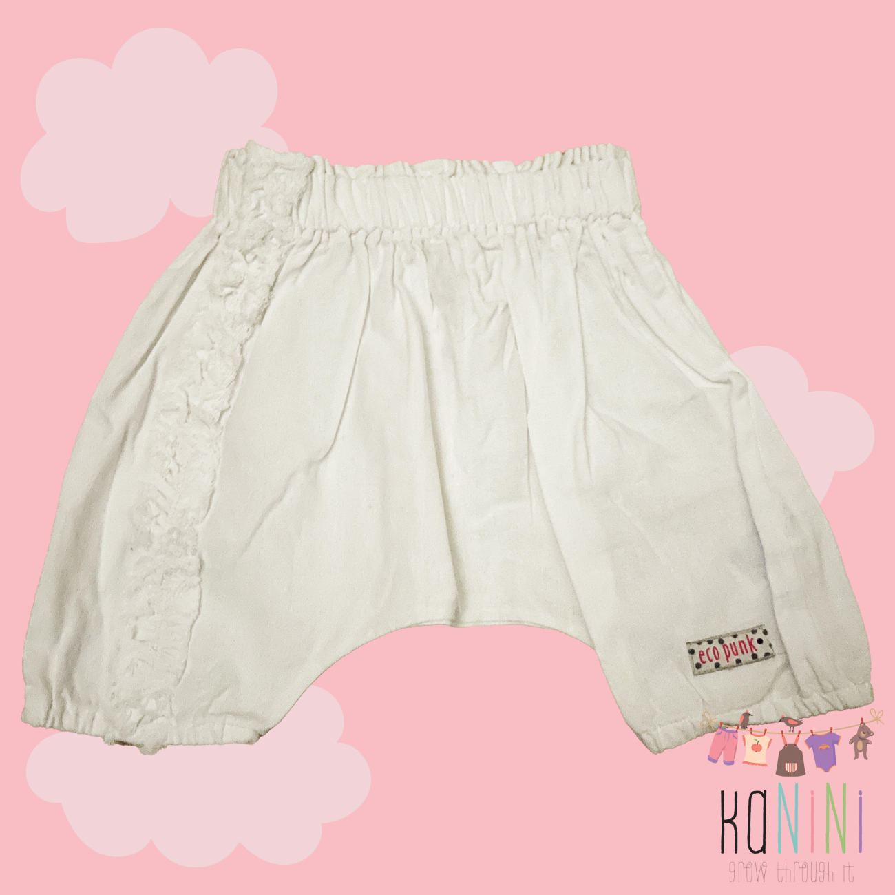 Featured image for “Eco Punk 6 - 12 Months Girls White Harem Pants”